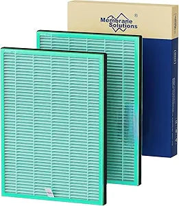 Membrane Solutions MSA3/MSA3S Genuine Pet Odor Removal Air Purifier Filter Replacement 2 Pack, Upgraded 4-in-1 H13 True HEPA Filter