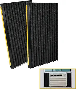 LBG Products Window Air Conditioner Foam Insulation Panels,AC Side Insulating Panel Kit,2 Pack,Black, 17in High x 9in Wide x 7/8in Thick