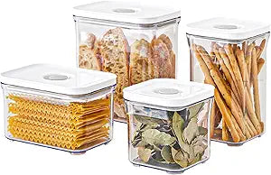 VAKUEN Premium Airtight Food Storage Containers 4-piece/Set, BPA Free, 100% Leak Proof, Keep food fresh up to 5 times longer than non-vacuum storage
