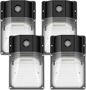 30W LED Wall Pack Light with Dusk to Dawn Sensor, 3600LM, 5000K Daylight, 120Vac Led Porch Lights, IP65 Waterproof Outdoor Security Lighting for Garage Warehouse Garden, ETL Certified, 4 Pack