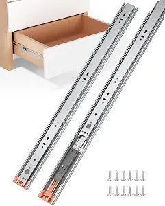 Chibery 16" Side Mount Soft Close Drawer Slides, Full Extension, 6 Pairs