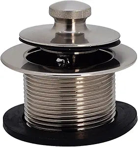 Westbrass D3324-07 1-1/2" NPSM Pull & Drain Bathtub Plug, Coarse Thread, Satin Nickel