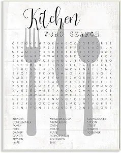 'Kitchen Word Search Fun Family Word Design'| Wall Plaque Art