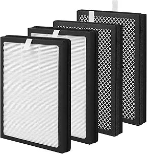 4-Pack CAP-500FPK Replacement Filter Compatible with Cuisinart CAP-500FPK Air Purifier, 3-in-1 Filtration