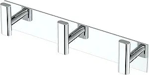 Gatco 1287 Elevate 3 Hook Triple Robe Hook, Wall Mounted Hook for Bathroom Towels & Robes, 11 Inch W, Chrome