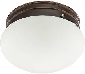 Nuvo Lighting 60/2643 Two Light Medium Mushroom Flush Mount Ceiling Fixture with Frosted Glass Shade