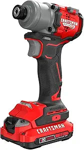 CRAFTSMAN V20 Cordless Brushless Impact Driver Set, 1/4 Impact Driver, Includes 2 Batteries and Charger (CMCF830D2)