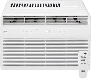 LG 5000 BTU Window Air Conditioner with Remote, Easy Button Control Ultra-Quiet Compact-size Cools 150 Sq.Ft. for Small Room, Washable Filter AC Unit Easy Installation White LW5025R