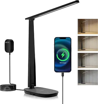 Honeywell HWT-H2 LED Desk Lamp, Eye-Caring Full Spectrum, USB Charging