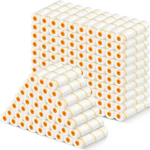 Leumoi 100 Pcs 6" x 1/2" Paint Roller High Density Microfiber Roller Refills Mini Covers Paint Brush Cover Short Nap Home Repair Tool Kits for Wall Cabinets House