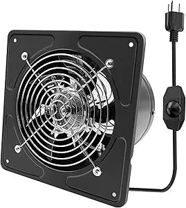 8 Inch Exhaust Fan,530CFM Kitchen Exhaust Fan with Speed Controller,110V 80W Wall Mounted Vent Fans with Damper for Shop, Smoking Room, Industrial Ventilation Use (8-inch Black)