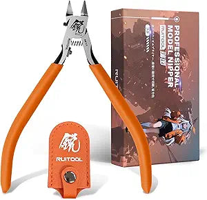 RUITOOL Model Nippers, Gundam Model Tools for Advancers to Repair and Fix Plastic Models, Ultra-thin Single Blade Gunpla Nipper, Non-slip Grip 4.7 Inch Sprue Cutter for Plastic Model Building