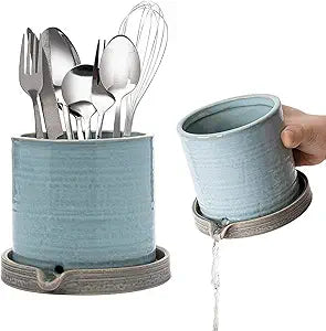 GUTE Utensil Holder Drying Strainer - Sink Utensils Rack, Cutlery Drying , 6x5x5, Silverware Organizer Drainer Basket Caddy, Kitchen Dryer Countertop Cooking Drain - Also For Bathroom Toothbrushes