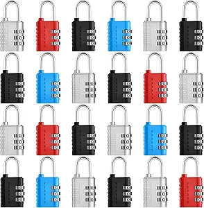 Kenning 24 Pack Combination Lock 3 Digit Outdoor Padlock Locker Lock Combo Lock Combination Padlock for School Gym Sports Locker, Gate, Luggage, Fence, Tool Box, Hasp Storage Case, Blue,Sky