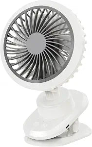 6" Oscillating Desk Clip on Fan 10000mAh - USB Rechargeable,Portable Small Personal Fans,5 Speed Strong Wind Quiet,Sturdy Clip,for Office/Bedroom/Room/Camping/Travel/Tent/Stroller.White
