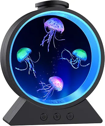 Jellyfish Lamp for Sleep Anxiety Calming Night Light for Bedroom(Black)