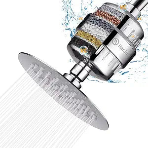 Filtered Shower Head, High Pressure filter shower combo for Hard Water, Remove Chlorine Fluoride and Harmful Substances, Chrome (Without Handheld)