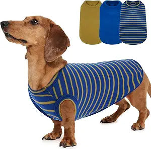 3 Pack Dog Fleece Vest -Blue-M,Classic Striped Solid Pullover| Soft Sweat Shirts for Small Dogs Male,Stretchy Lightweight Pullover for Outdoor Chill Protection