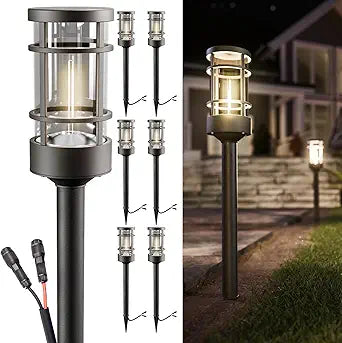 Sunco 6 Pack Low Voltage Garden Pathway Lights, LED Landscape Pathway Lighting, 1.5W, 50 LM, 3000K Warm White, Wet Rated, for Garden Pathway Walkway, Transparent Polycarbonate Lens with Connectors ETL
