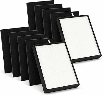 Nispira BF25A BF15A (2) True HEPA Air Filter Replacement with (8) Pre-Filters, Activated Carbon Filter Compatible with A-len Breathe A350 A375 Air Purifier, 2 Set