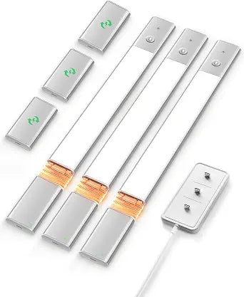EZVALO Under Cabinet Lighting with 6  2000mAh Batteries & Charging Station