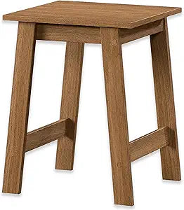 home stuff Small Square Wood Side Table with Walnut Finish, Modern Accent Table for Bedroom, Living Room, Office, Nightstand or Sofa End Table, Space-Saving Minimalist Furniture for Home Dcor