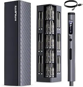 57-in-1 Precision Electric Screwdriver Set, Mini Rechargeable Magnetic Screwdriver with OLED Display, 3 Torque Settings, Electronics Repair Tool Kit for Phone, Laptop, PC, Console