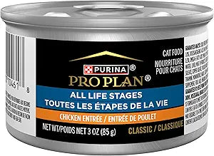 Purina Pro Plan High Protein Wet Cat Food All Life Stages Chicken Pate Classic Entree 3 oz (Pack of 24)