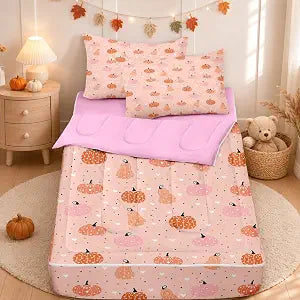 Nesker Fall Pumpkin Twin Zipper Bedding for Kids, 3-Piece-All-in-one