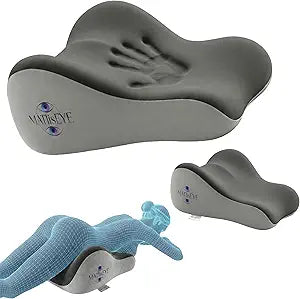 Memory Foam Contoured Wedge Pillow with Non-Slip Base, High Density 50D Foam for Firm Support, Cooling & Breathable Cover for Back & Spine Support, Bed Cushion for Sleeping & Reading(Double Grey)