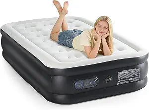 NEWBULIG Twin Air Mattress 18 Inch with Built-in High Capacity Pump, Inflatable Air Bed for Home, Camping & Guest, Portable Blow Up Mattress 660 lbs Weight Capacity, Non-Slip Bottom
