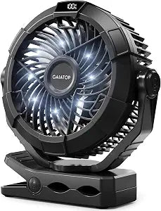 Gaiatop Portable Camping Fan with LED Lantern, Clip on Fan for Tent