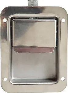 Buyers Products N3885 Non-Locking Standard Flush Single Point Latch, Polished Stainless Steel, Bolt On Mount, Truck Tool Box Latch, Trailer Latch, Camper & RV Latch, Silver
