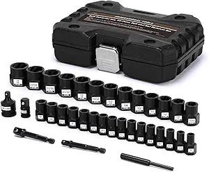 Mayouko Bolt Extractor Set, 34-Piece Bolt and Nut Remover Set, 1/4"&3/8" Drive Remover Tool with Adapters, CR-MO Steel Bolt Extractor Set for Removing Damaged Rusted Bolts, Nuts and Screws