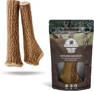 WhiteTail Naturals - Jumbo Antler Dog Chews (2 Pack- XXL) Tough Axis Deer Horn Antlers for Dogs - Extra Large Long Lasting Natural Dog Bones for Aggressive Chewers - USA Made