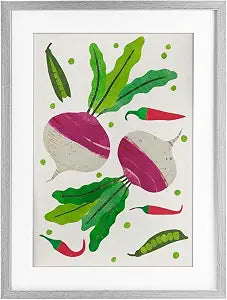 Garden Vegetable Parsnips Kitchen, 14 x 20 Inch Framed Print Under Glass