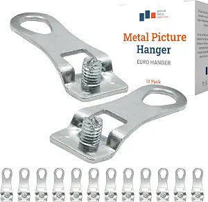 PHS Metal D-Ring Hangers, Aluminum, 12 Pack with Screws, for #11 Frames