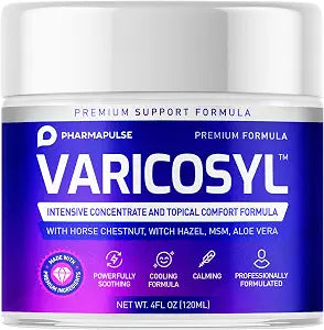 Varicosyl Cream for Legs - Soothing Leg Cream with Horse Chestnut, Arnica, MSM & Menthol - Cooling Formula for Tired Heavy Legs - Non-Greasy, Fast-Absorbing 4oz