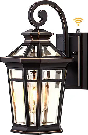 Outdoor Wall Lights Wall Mount, Exterior Lighting Fixtures Dusk to Dawn, Oil Rubbed Bronze Front Porch Lights, Outdoor Wall Lantern with Tempered Glass, Anti-Rust Garage Sconce Lights, Patio