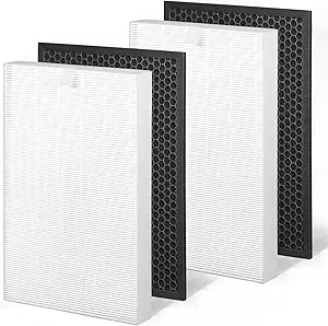 XLC Filter Replacement-Compatible with Winix XLC Dual 4-Stage Air Purifier Filter,Part#1712-0089-03 Filter,3-in-1 Ture HEPA Filter*2 and Activated Carbon Filter*2(XLC 2SET)
