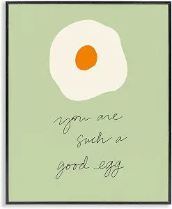 Playful Good Egg Quote, 11 x 14 Inch Framed Gicle Print