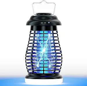 Bug Zapper Outdoor & Indoor,Cordless Portable Mosquito Zapper with Rechargeable 4800mAh Battery & Auto On/Off,Mosquito Repellent Outdoor Patio,Electric Fly Trap for Camping,Kitchen,Backyard,Patio
