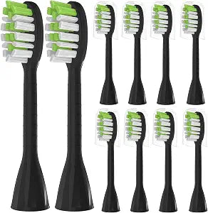 10 Pack Toothbrush Replacement Heads for Philips One Sonicare, Black