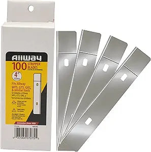 ALLWAY WSB100 Replacement Scraper Blade, 4", 100 Pack