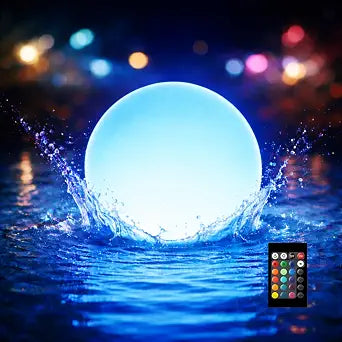 8-in ch Rechargeable LED Orb Light  16 Color Glow Sphere, 4 Modes, Waterproof Ambient Lighting Ball, Glowing Orb for Indoor, Outdoor, Pool, Room, and Patio Decor