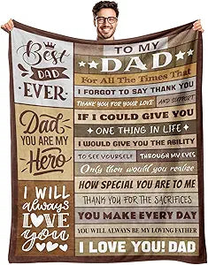 BAOERN Fathers Day Blanket Gifts for Dads - Gifts for Dads from Daughter Son - Dad Birthday Gift - Christmas Valentines Day Present for Dad - Best Father Ever Gift - to My Dads Blanket 60" x 80"