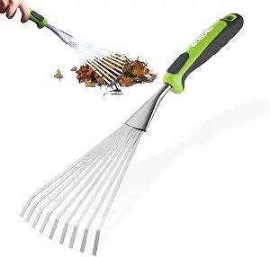 WORKPRO 16" Hand Rake, Garden Rake with Soft Handle