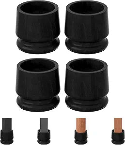 TQVAI Large Bed Risers Heavy Duty, 4" H(Inner 3" H), 2200 LBS Loading Capacity, Anti-Fall Edge, 4 Pack Wooden Bed Lifts Risers with Non-Slip Pads for King Queen Twin Full Bed Frame, Black