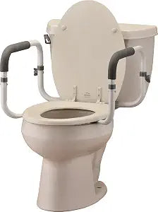 NOVA Toilet Safety Hand Rails  Adjustable Padded Armrests, Removable Aluminum Toilet Support Handles for Seniors & Mobility Assistance, Fits Standard & Elongated Toilets, 300 lb Capacity