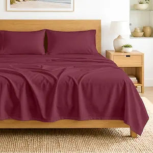 SGI bedding 100% Egyptian Cotton Sheets Full XL Size  600 Thread Count Sheets Set, Soft, Cooling, 15" Deep Pocket, Luxury Hotel Bedding, Breathable, Durable - Burgundy